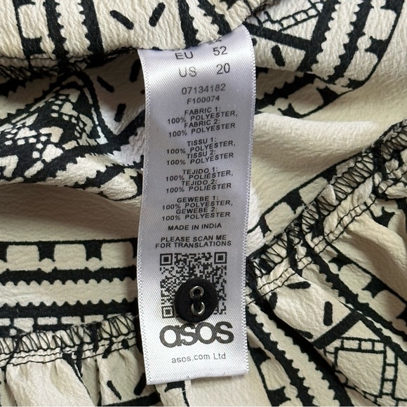 ASOS BLACK & WHITE PRINTED OVERSIZED TANK TOP - Picture 6 of 6
